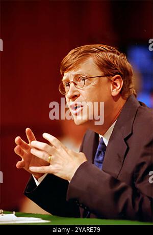 Bill Gates. Portrait du milliardaire tendre William Henry Gates III (né en 1955) lors du Comité économique mixte sur les questions, l'influence et les problèmes de haute technologie. 1999 Banque D'Images