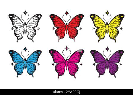 Vecteur de logo papillon coloré Illustration de Vecteur