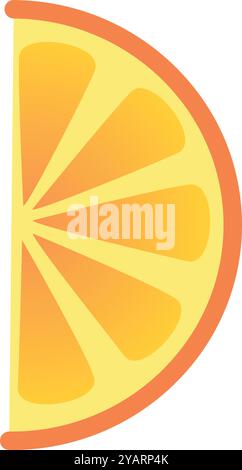 Illustration vectorielle vibrante d'un orange tranché avec un schéma de couleurs dégradé, mettant en valeur les segments juteux du fruit, parfait pour les conceptions liées Illustration de Vecteur