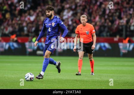 Varsovie, Pologne. 15 octobre 2024. Football 2024 2025 UEFA Nations League Pologne vs Croatie op : JOSKO GVARDIOL crédit : Konrad Swierad/Alamy Live News Banque D'Images