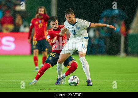 Cordoue, Espagne. 15 octobre 2024. Le serbe Strahinja Erakovic lors du match de l'UEFA Nations League entre l'Espagne et la Serbie a joué au Nuevo Arcangel Stadium le 15 octobre 2024 à Cordoue, en Espagne. (Photo de Antonio Pozo/PRESSINPHOTO) crédit : AGENCE SPORTIVE PRESSINPHOTO/Alamy Live News Banque D'Images