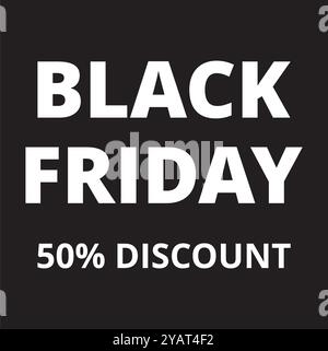 Bannière Black friday sur fond blanc avec espace de copie Illustration de Vecteur