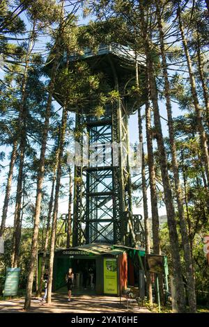 Canela, Brésil - 15 octobre 2024 : Tour de l'Observatoire panoramique au parc Caracol à Canela, au sud du Brésil Banque D'Images
