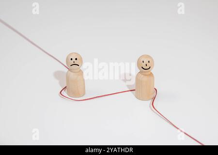 Le même gars dans un état d'esprit différent, cerveau versus concept de colère. La paix intérieure est la clé. Image de stock Banque D'Images