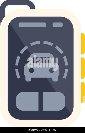 La clé intelligente affiche l'icône du système de verrouillage du véhicule ouvert pour activer l'entrée sans clé Illustration de Vecteur