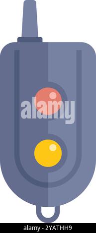 Icône du système d'alarme de voiture montrant des voyants rouges et jaunes clignotants en guise d'avertissement Illustration de Vecteur