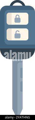 Clé de voiture avec boutons montrant le système de verrouillage et de déverrouillage pour un véhicule moderne Illustration de Vecteur