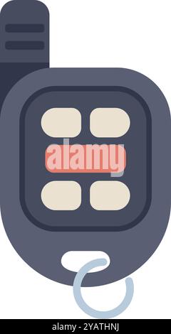 Le porte-clés du système d'alarme de voiture montre un concept de sécurité Illustration de Vecteur