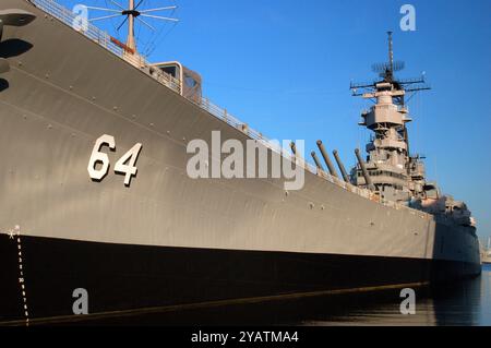 L'USS Wisconsin est amarré au port de Norfolk, en Virginie Banque D'Images