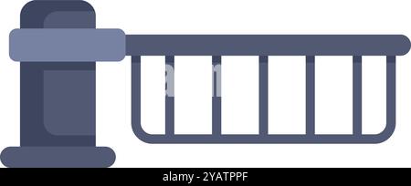 Fermeture automatique de la barrière limitant l'accès à la zone privée Illustration de Vecteur