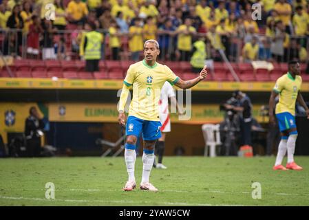 Brasilia, Pérou. 15 octobre 2024. São PAULO, BRÉSIL - 15 OCTOBRE : match des qualifications pour la Coupe du monde de la FIFA 2026 entre le Brésil et le Pérou à l'Arena BRB Mané Garrincha Stadium le 15 octobre 2024 à Brasilia, DF, Brésil. (Photo de Guilherme Veiga/PxImages) crédit : PX images/Alamy Live News Banque D'Images