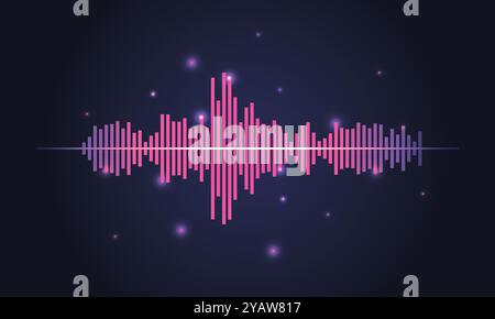Son lumineux ou onde audio. Fond musical dynamique abstrait Illustration de Vecteur