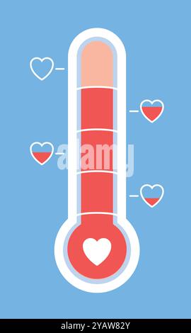 Indicateur de passion pour la Saint-Valentin Illustration de Vecteur