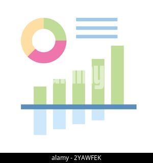 Icône plate bien conçue de l'analyse commerciale, vecteur prêt à l'emploi Illustration de Vecteur