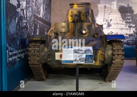 Char japonais Ha-Go de type 95 exposé au musée des chars de Bovington. Octobre 2024. Banque D'Images