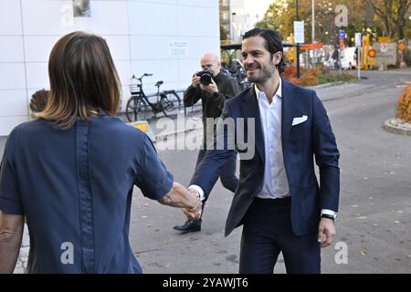 Uppsala, Suède. 16 octobre 2024. Le prince Carl Philip de Suède lors de l'opération Smile à Akademiska sjukhuset, hôpital universitaire d'Uppsala, à Uppsala, Suède, le 16 octobre, 2024.photo : Anders Wiklund/TT/Code 10040 crédit : TT News Agency/Alamy Live News Banque D'Images