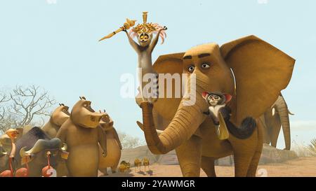 Madagascar : Escape 2 Africa année : 2008 - USA réalisateurs : Eric Darnell, Tom McGrath animation limitée à un usage éditorial. Voir légende pour plus d'informations sur les restrictions. Il est interdit de reproduire la photographie hors contexte de la promotion du film. Il doit être crédité à la Société cinématographique et/ou au photographe désigné ou autorisé par/autorisé sur le plateau par la Société cinématographique. Réservé à un usage éditorial. Photo12 n'accorde pas de droits de publicité aux personnes représentées. Crédit : Photo12/7e Art/DreamWorks animation Banque D'Images