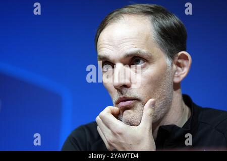 Dossier photo datée du 16/04/24 de Thomas Tuchel. L'allemand Thomas Tuchel devrait être annoncé comme le nouveau manager de l'Angleterre mercredi, l'agence de presse PA comprend. La Football Association devrait tenir une conférence de presse où l’ancien patron de Chelsea, vainqueur de la Ligue des Champions, sera nommé successeur permanent de Gareth Southgate. Date d'émission : mercredi 16 octobre 2024. Banque D'Images