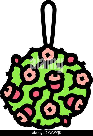 illustration vectorielle d'icône de couleur de fleur de bouquet pomander Illustration de Vecteur