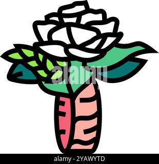 corsage de poignet bouquet fleur couleur icône illustration vectorielle Illustration de Vecteur