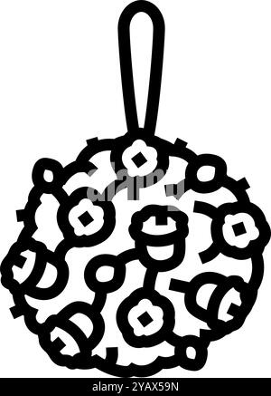 illustration vectorielle d'icône de ligne de fleur de bouquet pomander Illustration de Vecteur