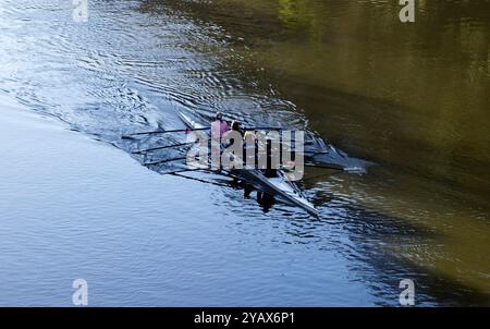 Aviron sur la rivière, Durham City Centre, Nord-est de l'Angleterre, Royaume-Uni en 2010 Banque D'Images