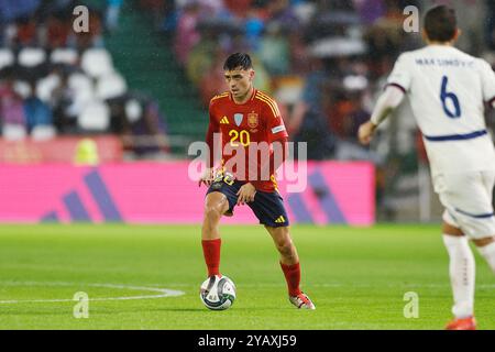 Cordoue, Espagne. 15 octobre 2024. Pedri (ESP) Football/Football : Ligue des Nations de l'UEFA phase Ligue A4 match du Groupe A4 entre l'Espagne 3-0 Serbie à l'Estadio Nuevo Arcangel à Cordoue, Espagne . Crédit : Mutsu Kawamori/AFLO/Alamy Live News Banque D'Images