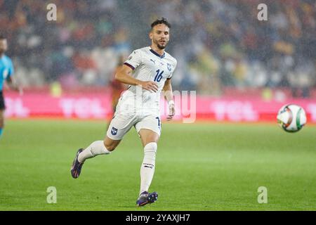 Cordoue, Espagne. 15 octobre 2024. Strahinja Erakovic (SRB) Football/Soccer : UEFA 'Nations League' phase Ligue A4 match de groupe entre Espagne 3-0 Serbie à l'Estadio Nuevo Arcangel à Cordoue, Espagne . Crédit : Mutsu Kawamori/AFLO/Alamy Live News Banque D'Images