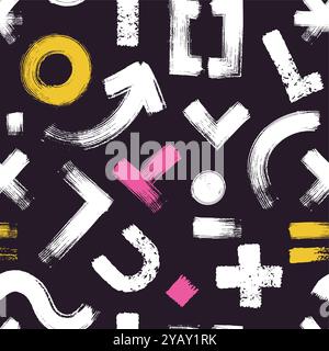 Motif de pinceau audacieux. Impression sans couture de coups de pinceau abstraits de différentes épaisseurs et directions. Art vectoriel de texture géométrique moderne Illustration de Vecteur