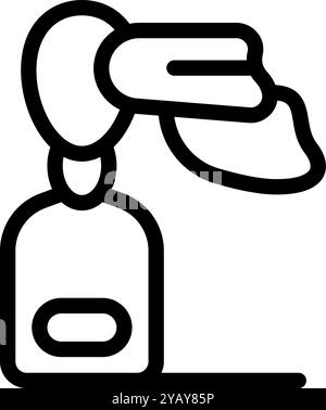 Cette icône représente un homme immergé dans une expérience de réalité virtuelle utilisant des lunettes vr Illustration de Vecteur