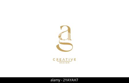 AG, GA, A, G, lettres abstraites logo monogramme Illustration de Vecteur