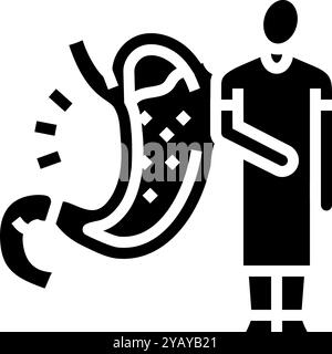 illustration vectorielle d'icône de glyphe de maladie de reflux gastro-oesophagien Illustration de Vecteur