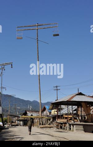 L'Inde, de l'Arunachal Pradesh, Ziro vallée, village Apatani Banque D'Images