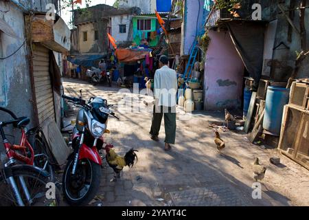 Région pauvre, près de Colaba, Mumbai, Inde Banque D'Images