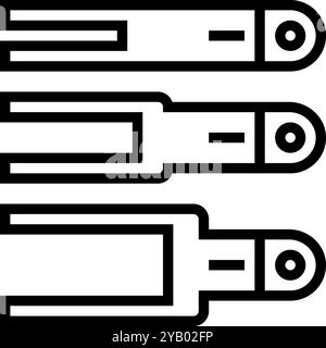 outil de plissage habillement de ligne de mode illustration vectorielle d'icône Illustration de Vecteur