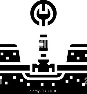 illustration vectorielle d'icône de glyphe d'entretien de jardin de réparation de système d'arrosage Illustration de Vecteur