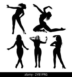 silhouette de danseuse féminine Illustration de Vecteur