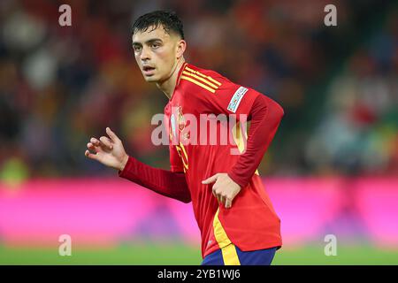 Cordoue, Espagne. 15 octobre 2024. L'Espagnol Pedri lors du match de l'UEFA Nations League opposant l'Espagne à la Serbie a joué au Nuevo Arcangel Stadium le 15 octobre 2024 à Cordoue, en Espagne. (Photo de Antonio Pozo/PRESSINPHOTO) crédit : AGENCE SPORTIVE PRESSINPHOTO/Alamy Live News Banque D'Images