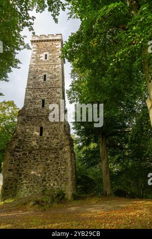 Corstorphine Hill Tower (également connue sous le nom de Clermiston Tower ou Scott Tower) est un monument commémoratif de Sir Walter Scott Banque D'Images