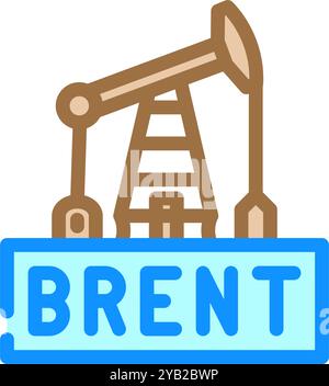 illustration vectorielle d'icône de couleur de l'industrie crudeoil de brent Illustration de Vecteur