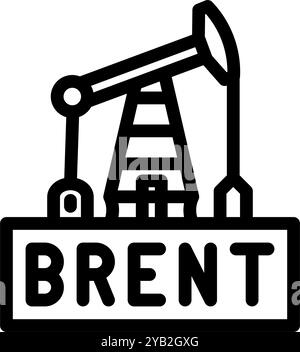 illustration vectorielle d'icône de ligne d'industrie crudeoil de brent Illustration de Vecteur