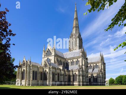 Cathédrale de Salisbury Salisbury Royaume-Uni Salisbury Wiltshire Angleterre Royaume-Uni GB Europe Banque D'Images