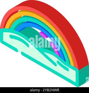 illustration vectorielle d'icône isométrique des phénomènes naturels arc-en-ciel Illustration de Vecteur