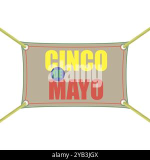 Festival mexicain Cinco de Mayo. Bannière pour fête. Vacances traditionnelles. Illustration de Vecteur