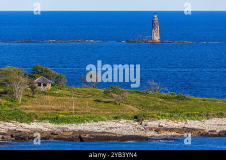 Ram Island Ledge phare, Portland, Maine, USA Banque D'Images