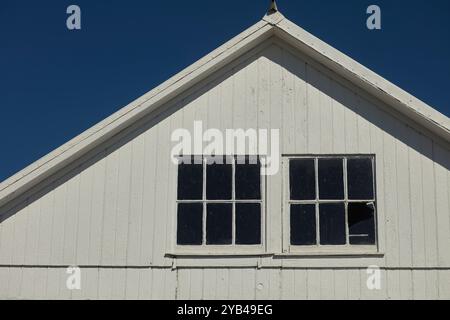 Blanc, détails de grange de style Amish, comté de Lancaster, Pennsylvanie, États-Unis Banque D'Images