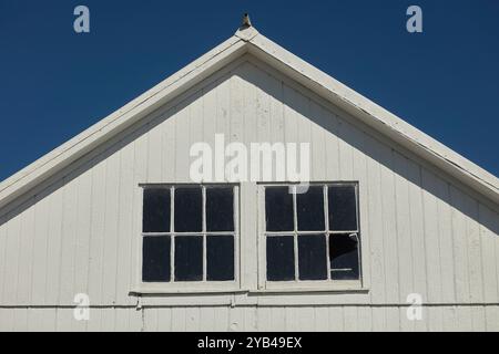 Blanc, détails de grange de style Amish, comté de Lancaster, Pennsylvanie, États-Unis Banque D'Images