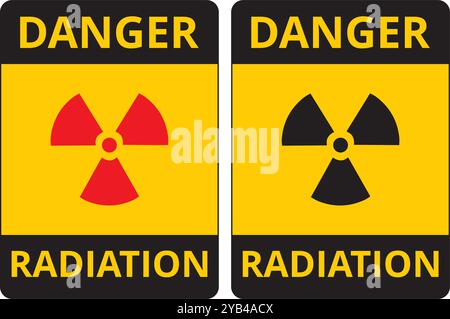 Signes de danger de rayonnement sur fond blanc Illustration de Vecteur