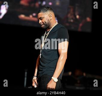 Dallas, États-Unis. 11 octobre 2024. Tyrese, Ginuwine, Tank (T.G.T.) se produit lors du R&B Forever Tour à l'American Airline Center le 11 octobre 2024 à Dallas TX. (Photo de Yolanda Smith/Sipa USA) crédit : Sipa USA/Alamy Live News Banque D'Images