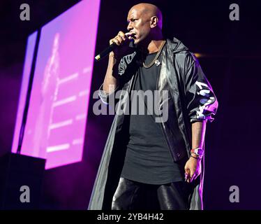 Dallas, États-Unis. 11 octobre 2024. Tyrese, Ginuwine, Tank (T.G.T.) se produit lors du R&B Forever Tour à l'American Airline Center le 11 octobre 2024 à Dallas TX. (Photo de Yolanda Smith/Sipa USA) crédit : Sipa USA/Alamy Live News Banque D'Images